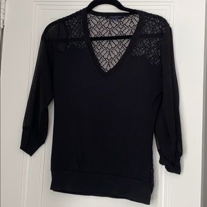 French Connection Laced Backed Top (Small- Black)